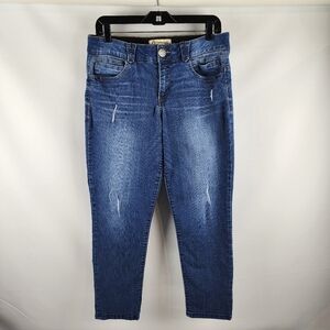 Democracy Jeans Womens 10 Ab Solution Distressed Blue Ankle (30x26)